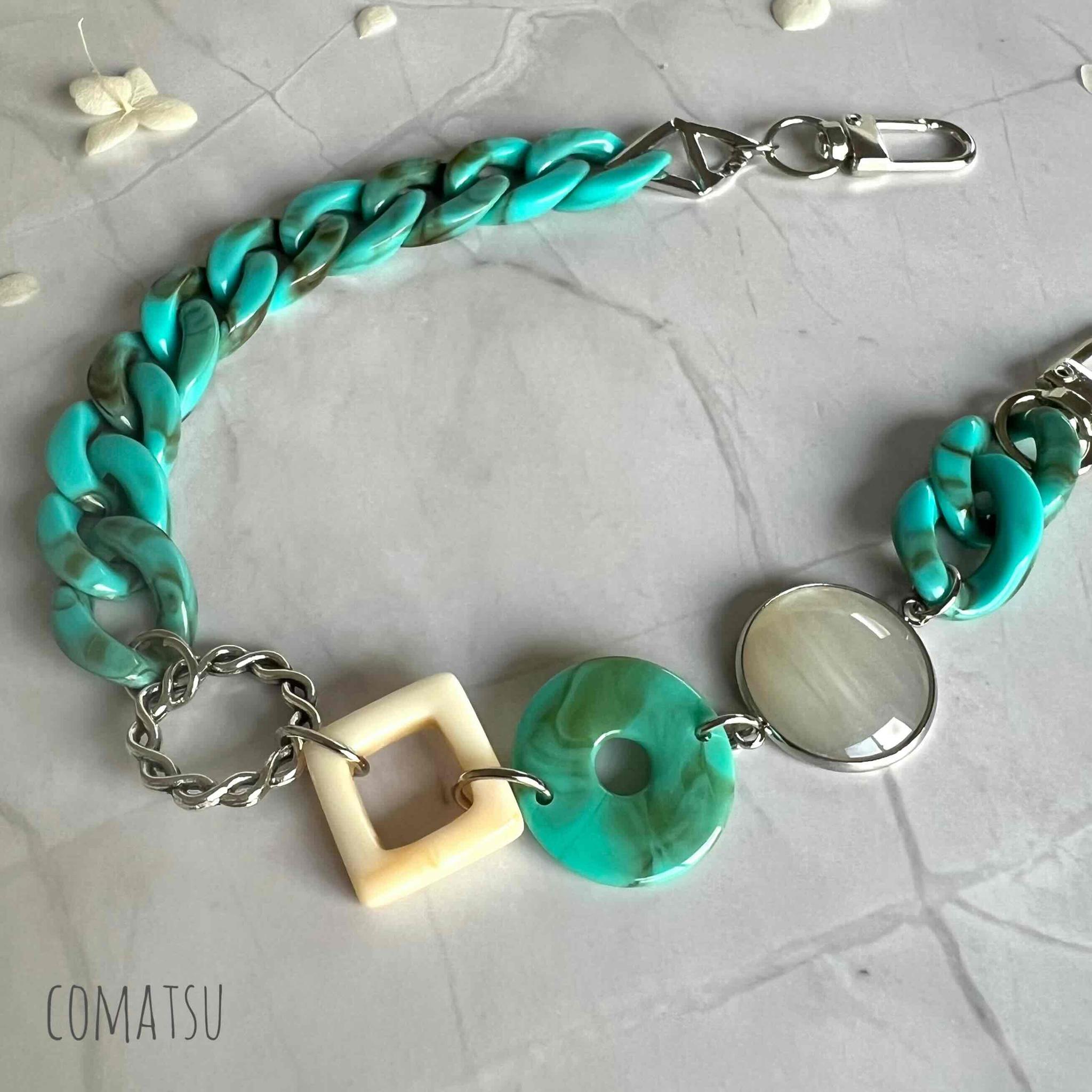 Casual Turquoise ハンドストラップ付きスマホケース 落下防止 リストストラップ スマホカバー | 4枚目